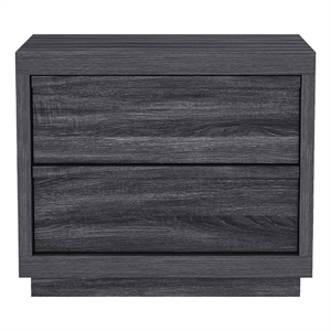 Navis Contemporary 26&quot Nightstand in Charcoal Gray (2-Drawer)
