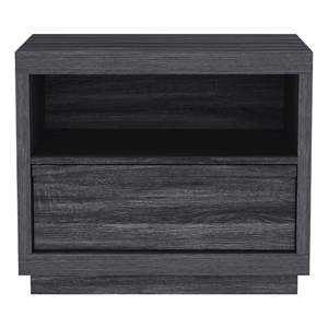 Navis Contemporary 26&quot Nightstand in Charcoal Gray (1-Drawer)