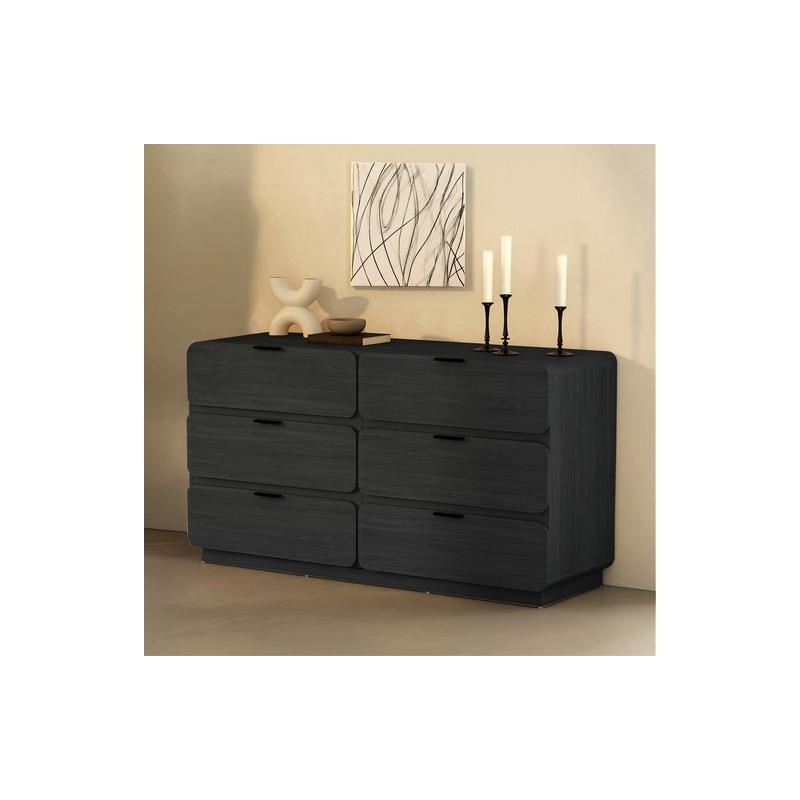 Chrystie Contemporary Modern 2-Piece Dresser and Nightstand in Black