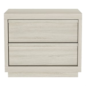 Navis Contemporary 26&quot Nightstand in Whitewashed Oak (2-Drawer)