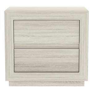 Soren Contemporary 26&quot Nightstand in Whitewashed Oak (2-Drawer)