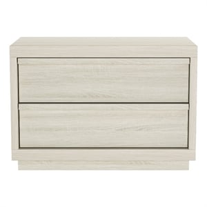 Navis Contemporary 32&quot Nightstand in Whitewashed Oak (2-Drawer)
