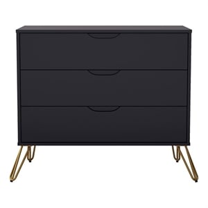 Avira Mid-Century Modern 35&quot Dresser in Black (3-Drawer)
