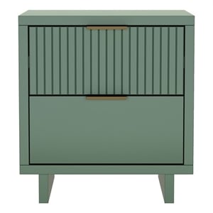 Elara Contemporary 18&quot Solid Wood Nightstand in Sage Green (2-Drawer)