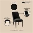 Beever Modern Chenille Wood Dining Chair in Black - Set of 2