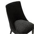 Beever Modern Chenille Wood Dining Chair in Black - Set of 2