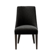 Beever Modern Chenille Wood Dining Chair in Black - Set of 2