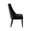Beever Modern Chenille Wood Dining Chair in Black - Set of 2