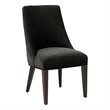 Beever Modern Chenille Wood Dining Chair in Black - Set of 2