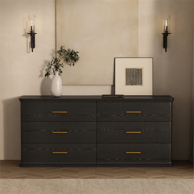 Clifford Traditional 2-Piece Dresser and Nightstand in Black