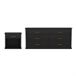 Clifford Traditional 2-Piece Dresser and Nightstand in Black
