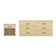 Clifford Traditional 2-Piece Dresser and Nightstand in Natural Oak