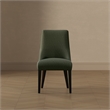 Beever Modern Chenille Wood Dining Chair in Forest Green - Set of 2