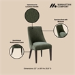 Beever Modern Chenille Wood Dining Chair in Forest Green - Set of 2
