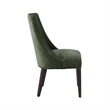 Beever Modern Chenille Wood Dining Chair in Forest Green - Set of 2