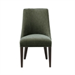 Beever Modern Chenille Wood Dining Chair in Forest Green - Set of 2