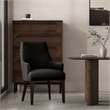 Beever Modern Chenille Wood Armchair in Black