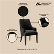 Beever Modern Chenille Wood Armchair in Black