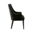 Beever Modern Chenille Wood Armchair in Black