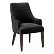 Beever Modern Chenille Wood Armchair in Black