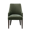 Beever Modern Chenille Wood Armchair in Forest Green