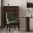 Beever Modern Chenille Wood Armchair in Forest Green