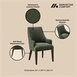 Beever Modern Chenille Wood Armchair in Forest Green