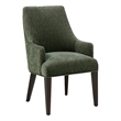Beever Modern Chenille Wood Armchair in Forest Green