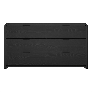 Grace Modern 60&quot Dresser in Black (6-Drawer)
