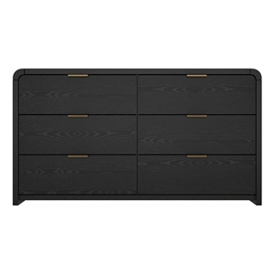 Grace Modern 60&quot Dresser in Black (6-Drawer)