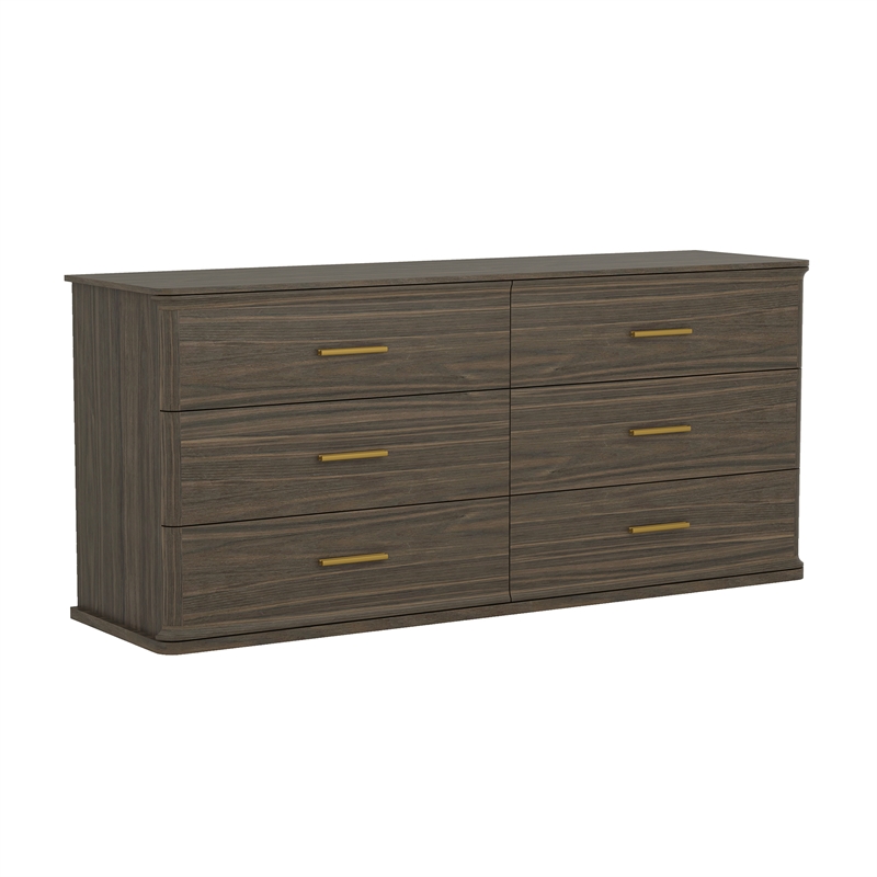 Clifford Traditional 2-Piece Dresser and Nightstand in Walnut