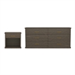 Clifford Traditional 2-Piece Dresser and Nightstand in Walnut