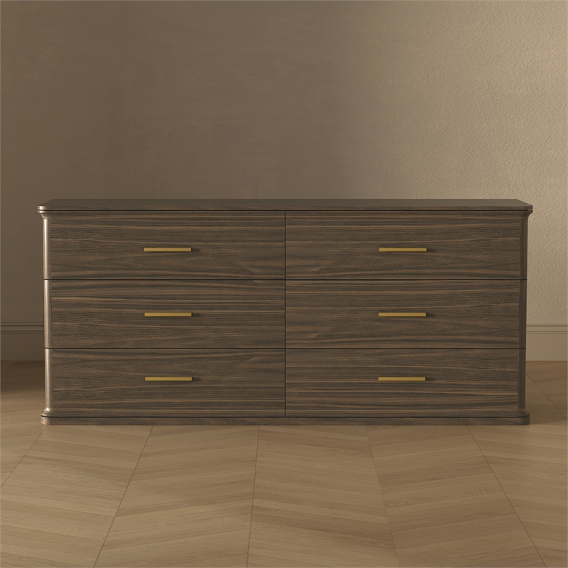 Clifford Traditional 2-Piece Dresser and Nightstand in Walnut