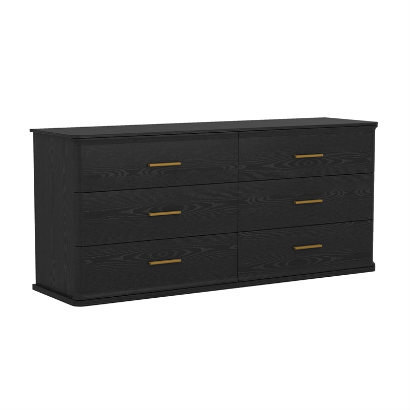 Clifford Traditional 2-Piece Dresser and Nightstand in Black