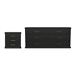 Clifford Traditional 2-Piece Dresser and Nightstand in Black
