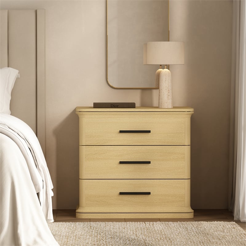 Clifford Traditional 2-Piece Dresser and Nightstand in Natural Oak