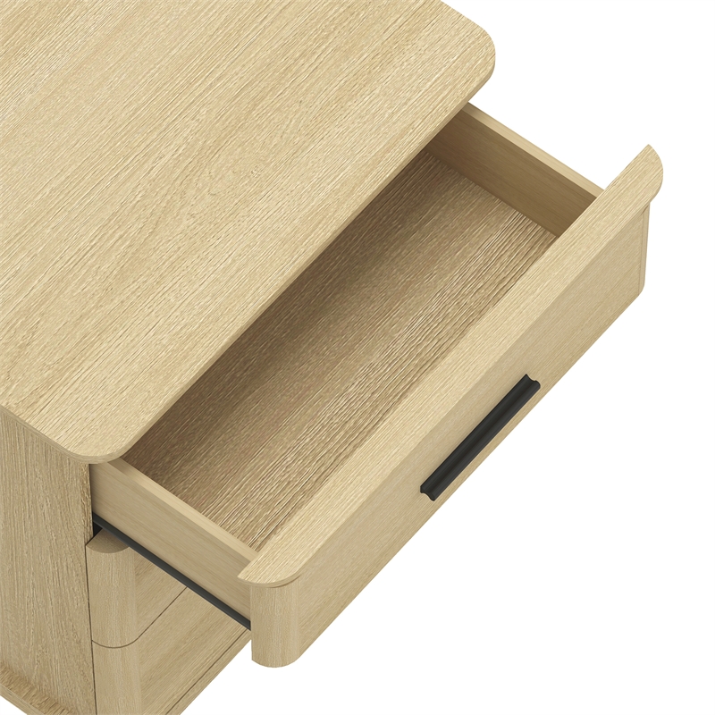 Clifford Traditional 2-Piece Dresser and Nightstand in Natural Oak