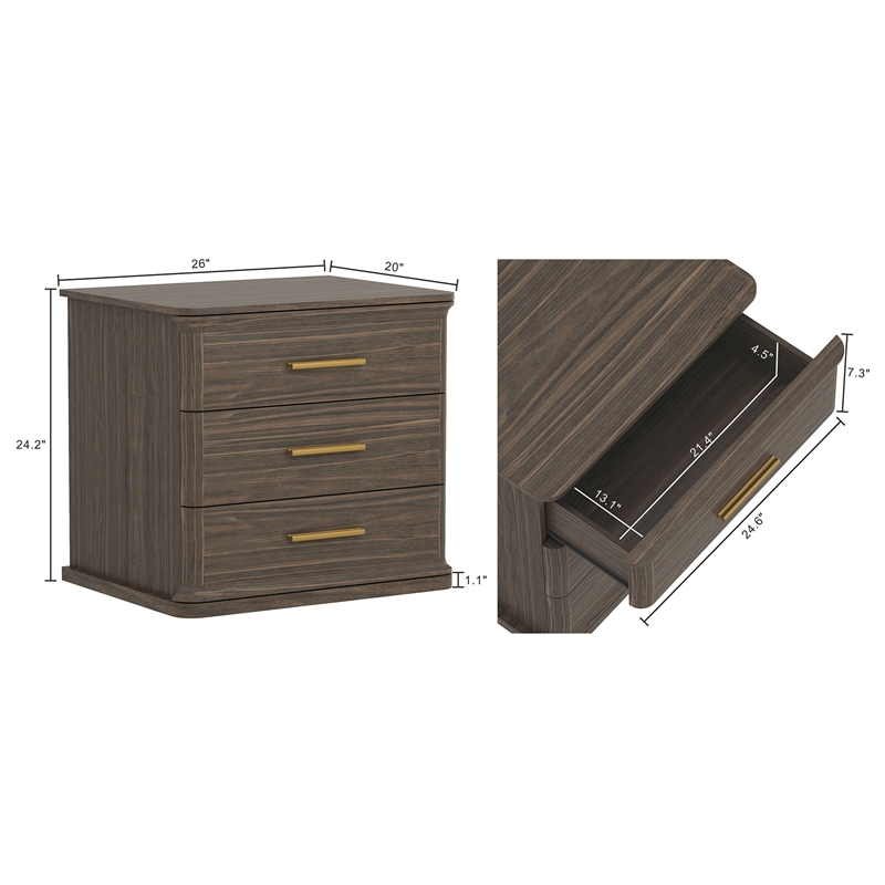 Clifford Traditional 2-Piece Dresser and Nightstand in Walnut
