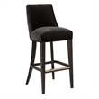 Beever Modern Chenille Wood Upholstered Barstool in Black