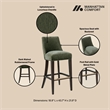 Beever Modern Chenille Wood Upholstered Barstool in Forest Green