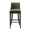 Beever Modern Chenille Wood Upholstered Barstool in Forest Green