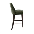 Beever Modern Chenille Wood Upholstered Barstool in Forest Green