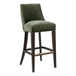 Beever Modern Chenille Wood Upholstered Barstool in Forest Green