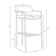 Serene Mid-Century Modern Metal Upholstered Barstool in Taupe