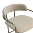 Serene Mid-Century Modern Metal Upholstered Barstool in Taupe