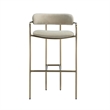 Serene Mid-Century Modern Metal Upholstered Barstool in Taupe