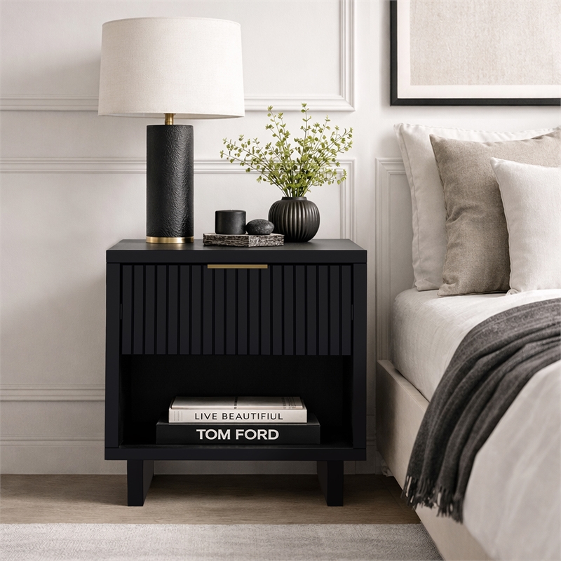 Elara Contemporary 2-Piece Dresser and Nightstand in Black