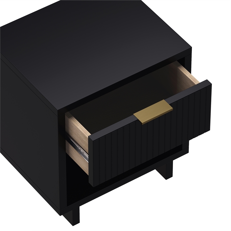 Elara Contemporary 2-Piece Dresser and Nightstand in Black