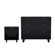 Elara Contemporary 2-Piece Dresser and Nightstand in Black