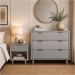 Elara Contemporary 2-Piece Dresser and Nightstand in Light Gray